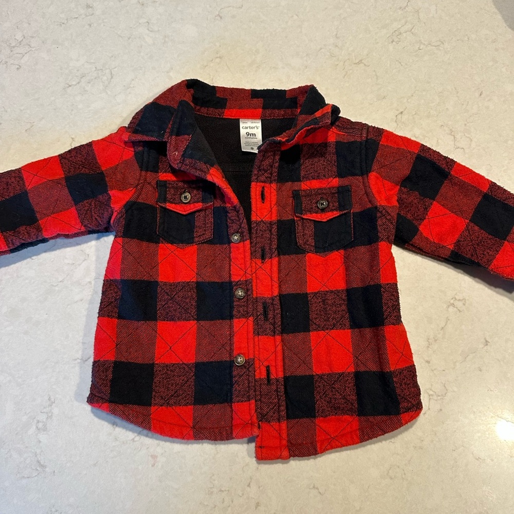 Carter's Red and Black Checkered Kids Button Down Shirt